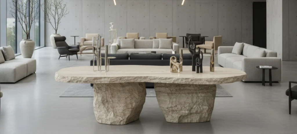 石で作ったテーブル